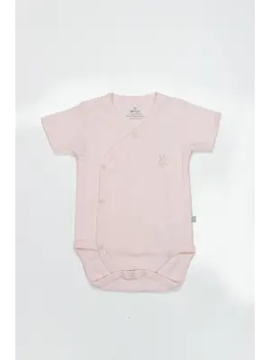 Bistyle Organik Natural Basic Style Kruvaze Yarım Kol Body Bs17101 Pembe