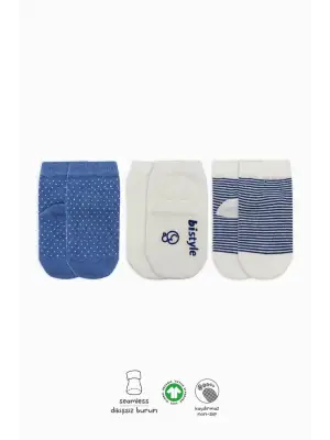 Omarı Kaymaz Penye Soket Çorap Seti - İndigo Renkli