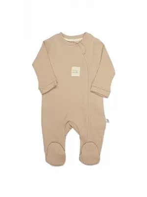 Bistyle Style Natural Fermuarlı Bebe Tulum 15115 Bej