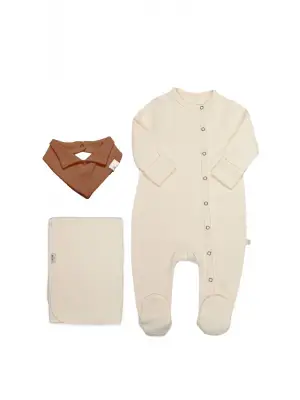 Bistyle Yenidoğan Tulum Battaniye Gentleman 13116 Ekru