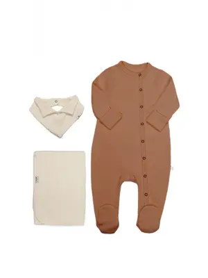 Bistyle Yenidoğan Tulum Battaniye Gentleman 13116 Ekru Kahve