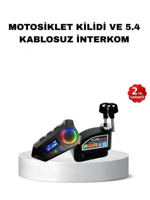 Bluetooth 5.4 İntercom Ve Alarmlı Disk Kilidi Seti Güçlü Ses Ve Güvenlik