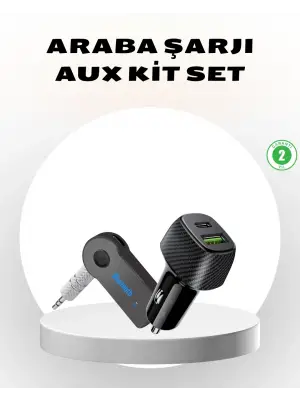 Bluetooth Aux Çevirici Ve Pd Destekli Araç Şarj Cihazı 2’li Set