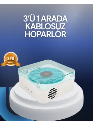 Bluetooth Hoparlör – 3-ü-1 Saatli Gece Lambası Ve Vintage Tasarım