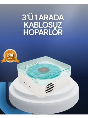 Bluetooth Hoparlör – 3-ü-1 Saatli Gece Lambası Ve Vintage Tasarım