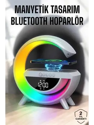Bluetooth Hoparlör Dijital Göstergeli Wireless Şarj Rgb Işıklı