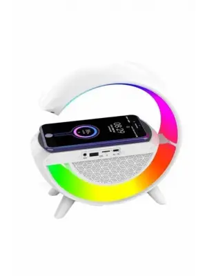 Bluetooth Hoparlör G Şekli Atmosfer Akıllı Rgb Lamba Wireless Kablosuz Şarj