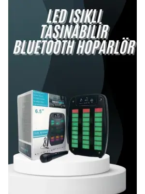 Bluetooth Hoparlör Taşınabilir Şarjlı Işıklı Büyük Boy Yüksek Ses Kaliteli