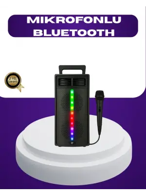 Bluetooth Işıklı Hoparlör – 2x5w Güç | Usb + Tf Kart + Fm Radyo | Siyah Renk