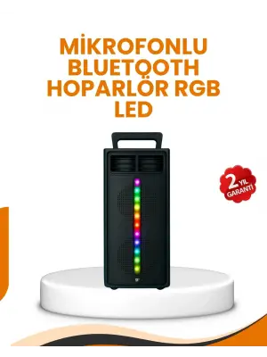 Bluetooth Işıklı Hoparlör – 2x5w Güç | Usb + Tf Kart + Fm Radyo | Siyah Renk (kopya)