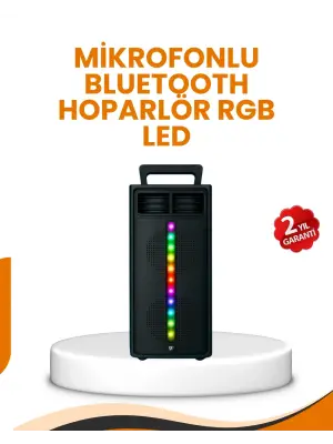 Bluetooth Işıklı Hoparlör – 2x5w Güç | Usb + Tf Kart + Fm Radyo | Siyah Renk (kopya)