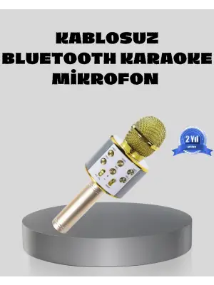 Bluetooth Karaoke Mikrofon Şarjlı Uzun Pil Ömürlü Çok Fonksiyonlu
