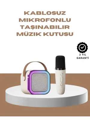 Bluetooth Karaoke Mikrofon Ve Hoparlör Seti Taşınabilir