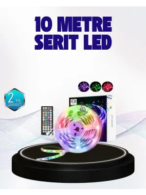 Bluetooth Kontrollü Smart Şerit Led 10m Sese Duyarlı Rgb Aydınlatma