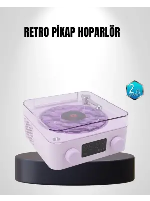 Bluetooth Retro Pikap Hoparlör 360 Derece Ses Projektörlü Gece Lambası Çok Fonksiyonlu