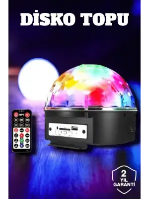 Bluetooth Ve Uzaktan Kumandalı Çok Renkli Masaüstü Disko Topu
