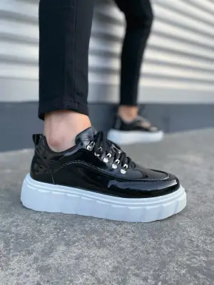 Omarı Şık Siyah Spor Rugan Erkek Ayakkabı