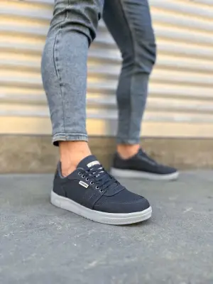 Omarı Rex Bağcıklı Keten Erkek Spor Ayakkabı - Trendy Füme