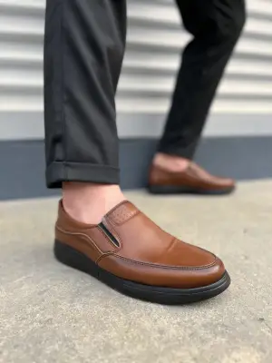 Omarı Kahverengi Cilt Erkek Günlük Ayakkabı - Şık ve Klasik Stil