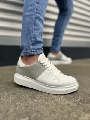 Modern Erkek Günlük Spor Ayakkabı - Beyaz/Gri