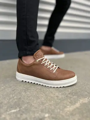 Omarı Taba Renkli Bağcıklı Erkek Günlük Spor Ayakkabı