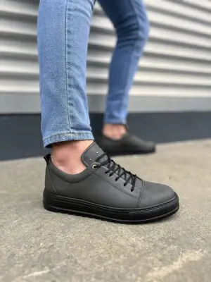 Omarı Hafif ve Şık Bağcıklı Erkek Günlük Spor Ayakkabı - Füme