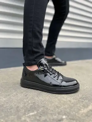 Omarı Stilinizle Öne Çıkın: Cool Bağcıklı Rugan Erkek Günlük Ayakkabı - Siyah