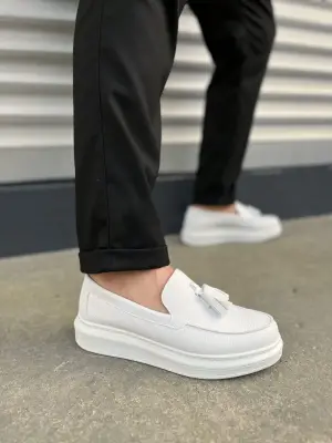 Omarı Trendy Püsküllü Beyaz Erkek Spor Ayakkabı