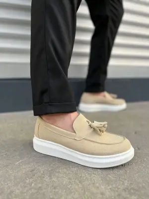 Modern Erkek Ayakkabınton Püsküllü Süet Spor Ayakkabı