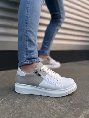 Modern Erkek Günlük Spor Ayakkabı - Beyaz/Gri