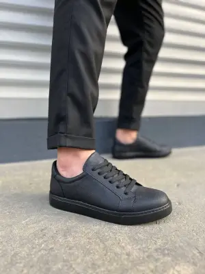 Modern Bağcıklı Spor Ayakkabı - Siyah