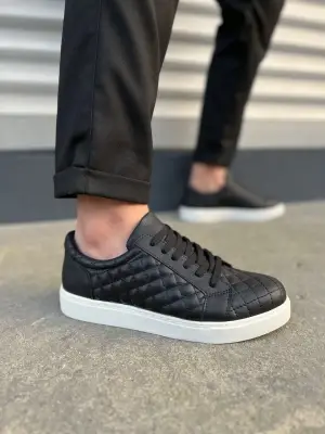 Omarı Kapitone Desenli Siyah Erkek Spor Ayakkabı