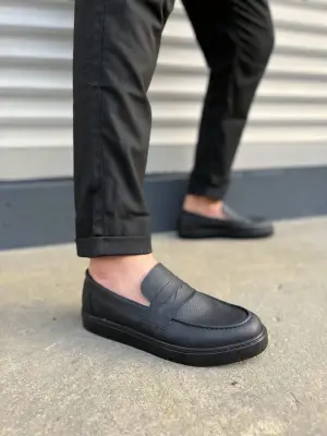 Omarı Erkek Bağcıksız Siyah Günlük Spor Ayakkabı