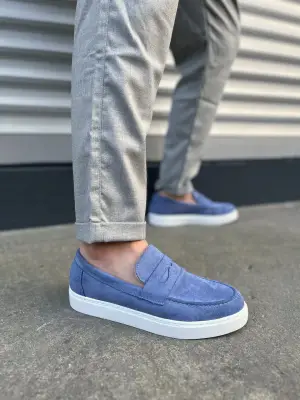 Omarı Mavi Süet Erkek Günlük Spor Ayakkabı