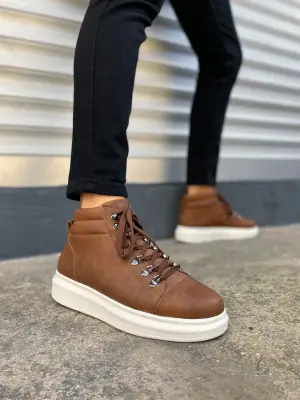 BN206 Ottawa Bağcıklı Rahat tabanlı ayakkabı Tabaan Cilt Erkek Spor Bot CBT - Taba