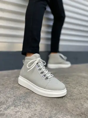 BN206 Ottawa Bağcıklı Rahat tabanlı ayakkabı Tabaan Süet Erkek Spor Bot SBT - Gri