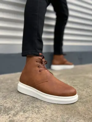 BN207 Oslo Bağcıklı Rahat tabanlı ayakkabı Tabaan Cilt Erkek Spor Bot CBT - Taba