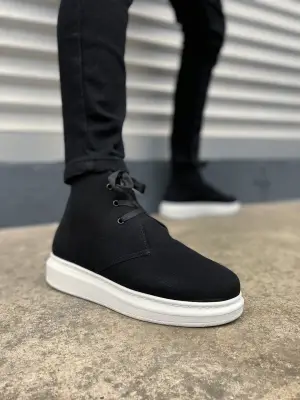 BN207 Oslo Bağcıklı Rahat tabanlı ayakkabı Tabaan Süet Erkek Spor Bot SBT - Siyah