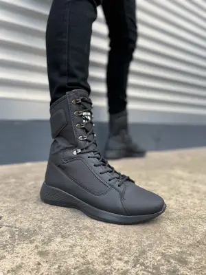 BN799 Verton Bağcıklı Rahat tabanlı ayakkabı Tabaan Günlük Cilt Erkek Askeri Postal Bot CGünlük Şık Siyah