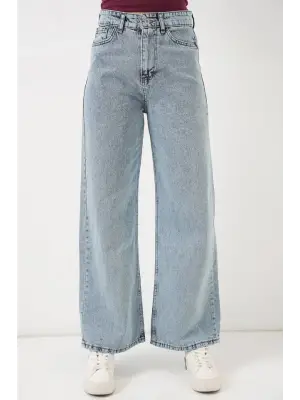 Bol Paça Yüksek Bel Palazzo Kot Pantolon 6656 - A.Mavi