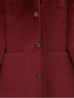 Boydan Düğmeli Cepli Kaban  -Bordo