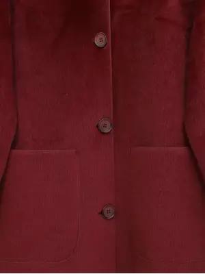 Boydan Düğmeli Cepli Kaban  -Bordo