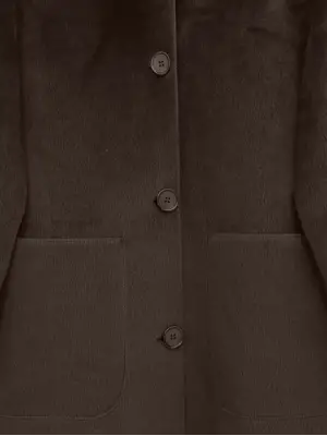 Kahve Boydan Düğmeli Cepli Kaban Kadın Giyim