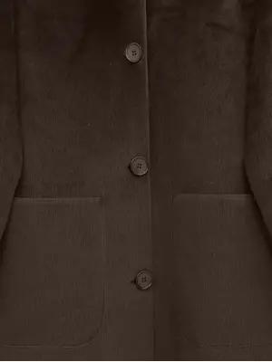 Boydan Düğmeli Cepli Kaban   -Kahve