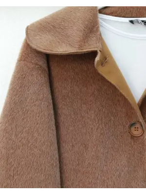 Şık Boydan Düğmeli Kaban