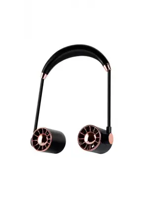 Boyunluk Fan Hava Soğutucu Vantilatör Boyuna Asmalı Şarjlı 3 Kademeli Mini Klima Siyah