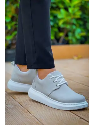 Omarı Gri Süet Bağcıklı Günlük Erkek Ayakkabı