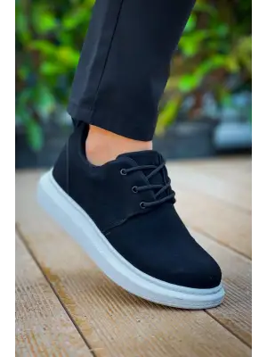 Havalı Siyah Süet Bağcıklı Erkek Ayakkabı