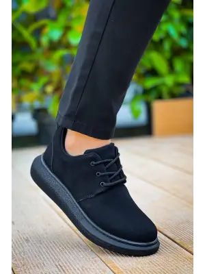 Omarı Siyah Süet Bağcıklı Günlük Erkek Ayakkabı