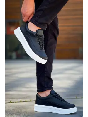 Omarı Siyah Cilt Bağcıklı Erkek Günlük Ayakkabı